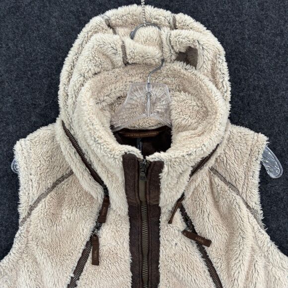 Kuhl Flight Vest Women's Medium Beige Packable Hood Fleece Sherpa Outdoor Zip - Picture 4 of 10